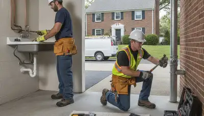 Pittsburgh, PA plumbers repairing a leak for a local plumbing service visit