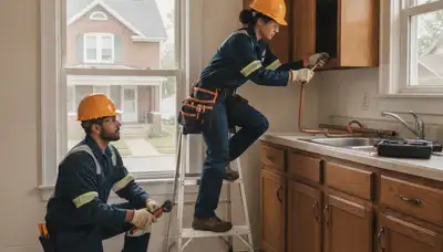 Plumber repairing a pipe in Pittsburgh, PA for fast plumbing repair service
