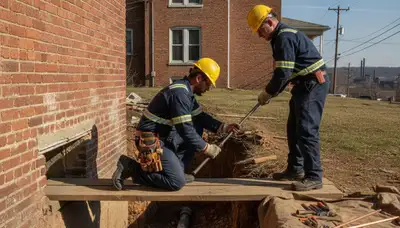 Plumber repairing a pipe in Pittsburgh, PA for residential plumbing service