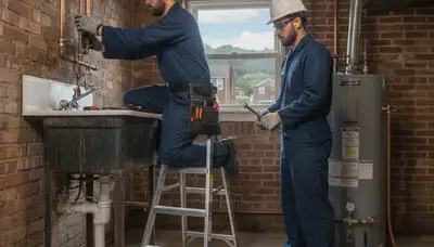 Plumber repairing a pipe in Pittsburgh, PA, for plumbing repair services