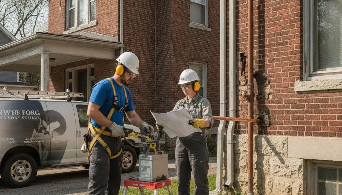 Plumber repairing pipes in Pittsburgh, PA for residential plumbing service