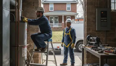 Plumber repairing pipe in Pittsburgh, PA for emergency plumbing service