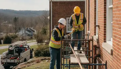 Pittsburgh, PA plumbers repairing a residential pipe leak for reliable plumbing service