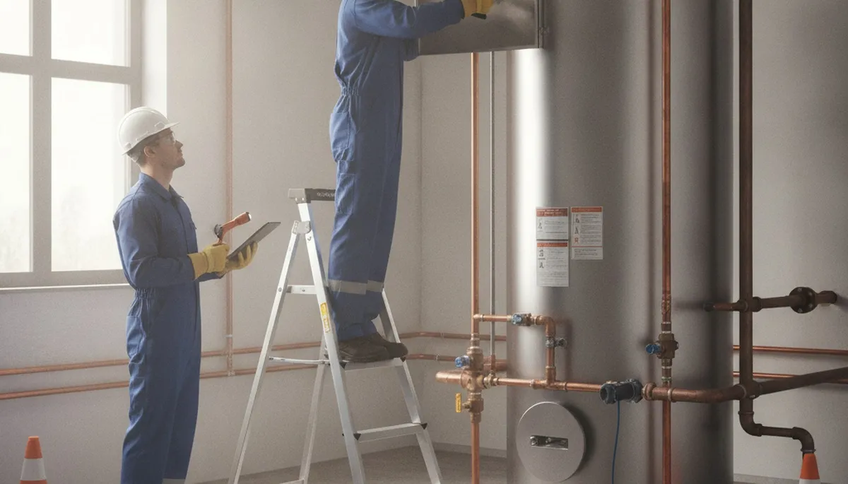 Pittsburgh plumber repairing a water heater for a home service call