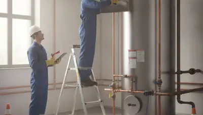 Pittsburgh plumber repairing a water heater for a home service call